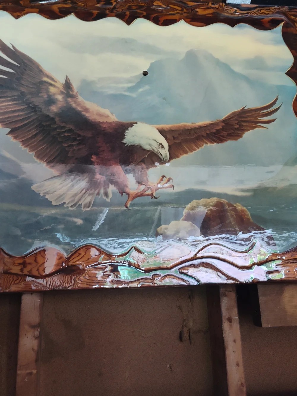 Soaring Bald Eagle Wall Art Print in Brown and White Can Ship today!